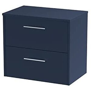 Hudson Reed JNU2924W Juno Modern Bathroom Wall Hung 2 Soft Close Drawer Vanity Unit and Colour Coordinating Worktop, 600mm, Midnight Blue Hudson Reed JNU2924W Juno Modern Bathroom Wall Hung 2 Soft Close Drawer Vanity Unit and Colour Coordinating Worktop, 600mm, Midnight Blue