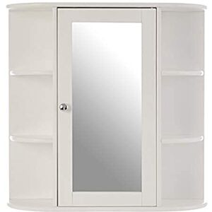 Premier Bathroom Mirror Cabinet, Mirrored Door, White 6 Shelves Premier Bathroom Mirror Cabinet, Mirrored Door, White 6 Shelves