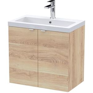 Hudson Reed CBI3036A Fusion Modern Bathroom Wall Hung 2 Soft Close Door Vanity Unit and Ceramic Basin, 600mm, Bleached Oak Hudson Reed CBI3036A Fusion Modern Bathroom Wall Hung 2 Soft Close Door Vanity Unit and Ceramic Basin, 600mm, Bleached Oak