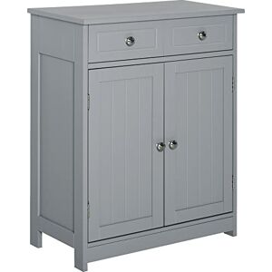 kleankin 75x60cm Freestanding Bathroom Storage Cabinet Unit w/ 2 Drawers Cupboard Adjustable Shelf Metal Handles Traditional Style Grey kleankin 75x60cm Freestanding Bathroom Storage Cabinet Unit w/ 2 Drawers Cupboard Adjustable Shelf Metal Handles Traditional Style Grey