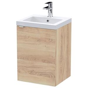 Hudson Reed CBI3039 Fusion Modern Bathroom Wall Hung 1 Soft Close Door Vanity and Polymarble Basin Unit, 400mm, Bleached Oak Hudson Reed CBI3039 Fusion Modern Bathroom Wall Hung 1 Soft Close Door Vanity and Polymarble Basin Unit, 400mm, Bleached Oak