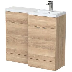 Hudson Reed CBI3027 Fusion Modern Bathroom Floor Stadning Vanity Basin and WC Full Depth Combination Unit Right Hand, 1000mm, Bleached Oak Hudson Reed CBI3027 Fusion Modern Bathroom Floor Stadning Vanity Basin and WC Full Depth Combination Unit Right Hand, 1000mm, Bleached Oak