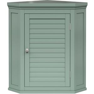 Teamson Home Glancy Removable Corner Wall Cabinet with Faux Louvered Door, Sage Green Teamson Home Glancy Removable Corner Wall Cabinet with Faux Louvered Door, Sage Green