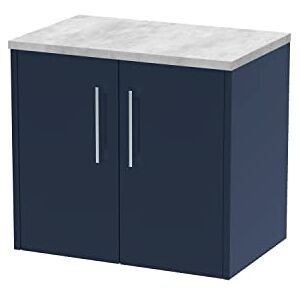 Hudson Reed JNU2923LBG Juno Modern Bathroom Wall Hung 2 Soft Close Door Vanity Unit and Bellato Grey Laminate Worktop, 600mm, Midnight Blue Hudson Reed JNU2923LBG Juno Modern Bathroom Wall Hung 2 Soft Close Door Vanity Unit and Bellato Grey Laminate Worktop, 600mm, Midnight Blue