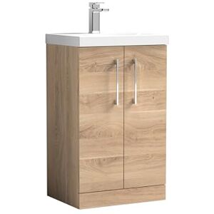 nuie ARN3001A Arno Modern Bathroom Floor Standing 2 Soft Close Door Vanity Unit with 1 Tap Hole Mid-Edge Basin, 500mm, Bleached Oak Woodgrain nuie ARN3001A Arno Modern Bathroom Floor Standing 2 Soft Close Door Vanity Unit with 1 Tap Hole Mid-Edge Basin, 500mm, Bleached Oak Woodgrain
