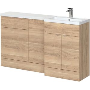 Hudson Reed CBI3016 Fusion Modern Bathroom Floor Standing Vanity, Basin, Base and WC Full Depth Combination Unit Right Hand, 1500mm, Bleached Oak Hudson Reed CBI3016 Fusion Modern Bathroom Floor Standing Vanity, Basin, Base and WC Full Depth Combination Unit Right Hand, 1500mm, Bleached Oak