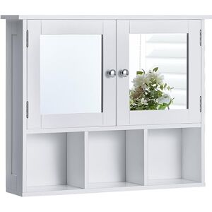 Vida Milano Bathroom Mirror Cabinet - Wall-mounted, White Vida Milano Bathroom Mirror Cabinet - Wall-mounted, White