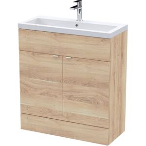 Hudson Reed CBI3028 Fusion Modern Bathroom Floor Standing 2 Soft Close Door Vanity and Polymarble Basin Unit, 800mm, Bleached Oak Hudson Reed CBI3028 Fusion Modern Bathroom Floor Standing 2 Soft Close Door Vanity and Polymarble Basin Unit, 800mm, Bleached Oak