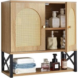 VEVOR Bathroom Wall Cabinet, with 2 Doors and Adjustable Shelf, Over the Toilet Storage Medicine Cabinet Wall Mounted, Hanging Organizer with Shelves & Open Partition for Laundry Room Kitchen Restroom VEVOR Bathroom Wall Cabinet, with 2 Doors and Adjustable Shelf, Over the Toilet Storage Medicine Cabinet Wall Mounted, Hanging Organizer with Shelves & Open Partition for Laundry Room Kitchen Restroom