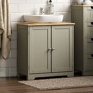 Bath Vida Priano Under Sink Bathroom Cabinet Floor Standing Storage Cupboard Basin Unit, Grey & Oak Bath Vida Priano Under Sink Bathroom Cabinet Floor Standing Storage Cupboard Basin Unit, Grey & Oak