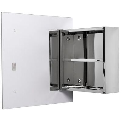 Croydex Dart Square Stainless Steel Bathroom Cabinet - Mirrored Door Croydex Dart Square Stainless Steel Bathroom Cabinet - Mirrored Door