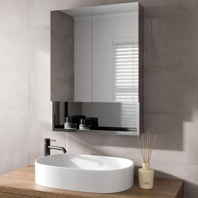 Vale Designs - Stahl - 600x800mm - Bathroom mirror cabinet Vale Designs - Stahl - 600x800mm - Bathroom mirror cabinet