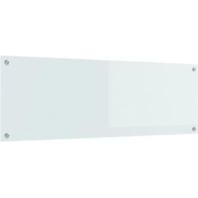 vidaXL Kitchen Backsplash White Safety Glass 120x40cm - Kitchen Backsplash vidaXL Kitchen Backsplash White Safety Glass 120x40cm - Kitchen Backsplash
