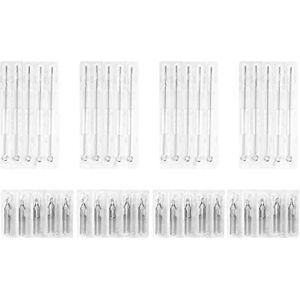 Evenden 20 Pieces Stainless Steel Tattoo Needles Set with 20 Pieces Disposable Tattoo Tips Tube Set Nozzle Semi-Permanent Evenden 20 Pieces Stainless Steel Tattoo Needles Set with 20 Pieces Disposable Tattoo Tips Tube Set Nozzle Semi-Permanent