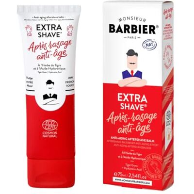 MONSIEUR BARBIER Aftershave Balm Anti-Aging 75ml Heals micro-cuts & firms skin. RGNA activators, hyaluronic acid. Vegan, natural, French, for all skin types. MONSIEUR BARBIER Aftershave Balm Anti-Aging 75ml Heals micro-cuts & firms skin. RGNA activators, hyaluronic acid. Vegan, natural, French, for all skin types.