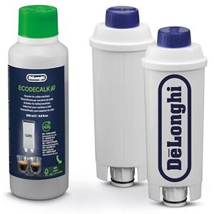 DeLonghi Set 2 Coffee Machine Water Filter and EcoDecalk, Water Softening Filter (Ecam Series) and Descaler (200ml) for Coffee Machine, DLSC322 DeLonghi Set 2 Coffee Machine Water Filter and EcoDecalk, Water Softening Filter (Ecam Series) and Descaler (200ml) for Coffee Machine, DLSC322