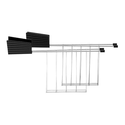 Alessi Plissé MDL08RA B Set of Two Design Toaster Racks in Steel and Thermoplastic Resin, Black Alessi Plissé MDL08RA B Set of Two Design Toaster Racks in Steel and Thermoplastic Resin, Black