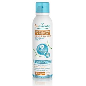 Puressentiel Muscles and Joints Cryo Pure Spray 150 ml – Fast and Natural Pain Relief – Soothing and Long Lasting Cooling Sensation – Natural Menthol and 14 Essential Oils Puressentiel Muscles and Joints Cryo Pure Spray 150 ml – Fast and Natural Pain Relief – Soothing and Long Lasting Cooling Sensation – Natural Menthol and 14 Essential Oils