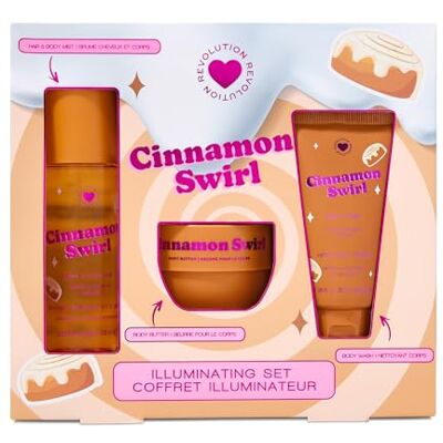 I Heart Revolution Cinnamon Swirl Gift Set, 3-Piece Bath & Body Trio, Festive Cinnamon & Vanilla Scent, Vegan & Cruelty-Free I Heart Revolution Cinnamon Swirl Gift Set, 3-Piece Bath & Body Trio, Festive Cinnamon & Vanilla Scent, Vegan & Cruelty-Free