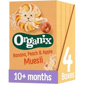Organix Banana, Peach & Apple Organic Baby Muesli, 10+ Months, 200 g Box (Pack of 4) Organix Banana, Peach & Apple Organic Baby Muesli, 10+ Months, 200 g Box (Pack of 4)