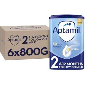 Aptamil 2 Follow On Baby Milk Powder, 6-12 Months, 800g (Pack of 6) Packaging May Vary Aptamil 2 Follow On Baby Milk Powder, 6-12 Months, 800g (Pack of 6) Packaging May Vary