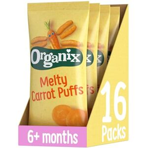 Organix Melty Carrot Puffs, Organic Baby Snack, Finger Food, Multipack, 4 x 18 g Bags Per Pack (4 Packs Total) Organix Melty Carrot Puffs, Organic Baby Snack, Finger Food, Multipack, 4 x 18 g Bags Per Pack (4 Packs Total)