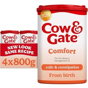 Cow & Gate Comfort Baby Milk Powder Formula, from Birth, 800 g (Pack of 4) Cow & Gate Comfort Baby Milk Powder Formula, from Birth, 800 g (Pack of 4)