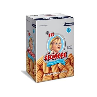 Eti Cicibebe Baby Biscuits with Calcium, Classic Variety (250gr X 4) Eti Cicibebe Baby Biscuits with Calcium, Classic Variety (250gr X 4)