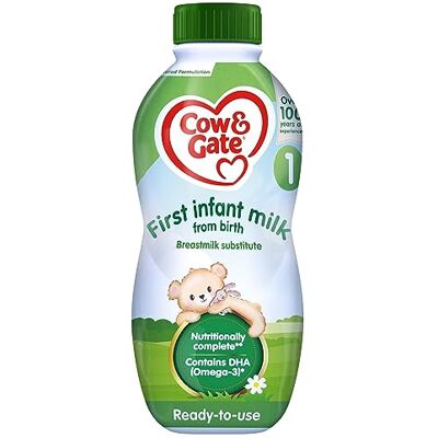 Cow & Gate 1 First Infant Baby Milk Liquid Formula from Birth, 1L (4 Pack) Ready to use baby milk formula liquid Cow & Gate 1 First Infant Baby Milk Liquid Formula from Birth, 1L (4 Pack) Ready to use baby milk formula liquid