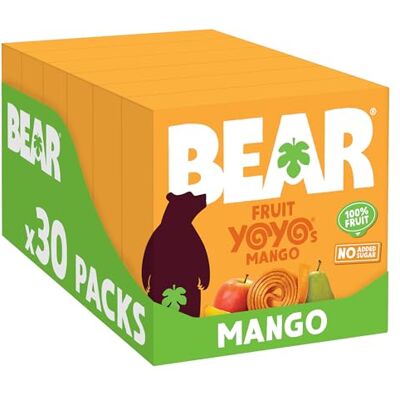 BEAR Yoyo Mango 20g (Pack of 30) – Made with Real Fruit, No Added Sugar, Ideal lunchbox snack for kids or on-the-go BEAR Yoyo Mango 20g (Pack of 30) – Made with Real Fruit, No Added Sugar, Ideal lunchbox snack for kids or on-the-go