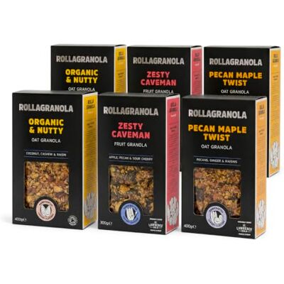 Rollagranola Ultimate Bundle 6 Pack 2 x Organic & Nutty, 2 x Zesty Caveman, 2 x Pecan Maple Twist Rollagranola Ultimate Bundle 6 Pack 2 x Organic & Nutty, 2 x Zesty Caveman, 2 x Pecan Maple Twist