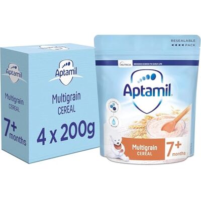 Aptamil Multigrain Porridge Baby Food Cereal, 7+ Months, 200g (Pack of 4) Aptamil Multigrain Porridge Baby Food Cereal, 7+ Months, 200g (Pack of 4)