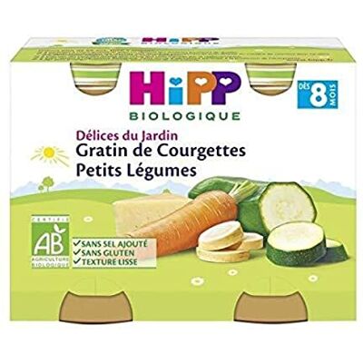 HiPP Garden Delicacies Zucchinis Vegetables Gratin from 8 Months Organic 2 Pots HiPP Garden Delicacies Zucchinis Vegetables Gratin from 8 Months Organic 2 Pots