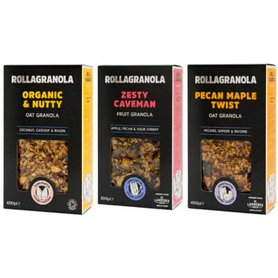 Rollagranola Ultimate Bundle 3 Pack Organic and Nutty, Zesty Caveman, Pecan Maple Twist Rollagranola Ultimate Bundle 3 Pack Organic and Nutty, Zesty Caveman, Pecan Maple Twist