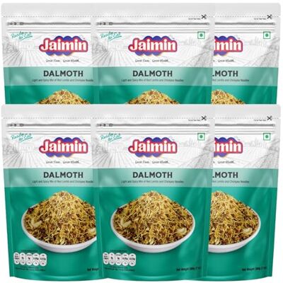 Gharana Swaad Ka Khazaana Jaimin Dal Moth 200gm Pack of 6 Authentic Indian Namkeen Ideal for Snacks, Tea-Time, & Parties Crispy Texture Snack for All Occasions Freash, Spicy & Savory Namkeen Gharana Swaad Ka Khazaana Jaimin Dal Moth 200gm Pack of 6 Authentic Indian Namkeen Ideal for Snacks, Tea-Time, & Parties Crispy Texture Snack for All Occasions Freash, Spicy & Savory Namkeen