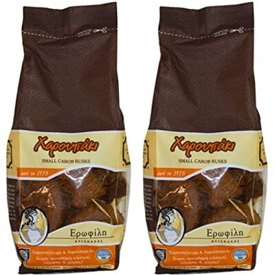 Erofili Avgenakis Erofili Small Carob Rusks from Crete – No Salt, Sugar or Yeast Added – 2 x 300g (600g Total) – High Fibre, Vegan, Natural Snack – Ideal for Salads, Dakos & Healthy Breakfasts Erofili Avgenakis Erofili Small Carob Rusks from Crete – No Salt, Sugar or Yeast Added – 2 x 300g (600g Total) – High Fibre, Vegan, Natural Snack – Ideal for Salads, Dakos & Healthy Breakfasts