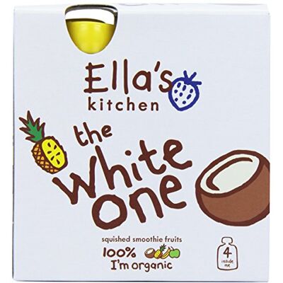 Ella's Kitchen Ellas Kitchen Organic The White One Fruit Smoothie 4x90 g (Pack of 3, Total 12 Pouches) Ella's Kitchen Ellas Kitchen Organic The White One Fruit Smoothie 4x90 g (Pack of 3, Total 12 Pouches)