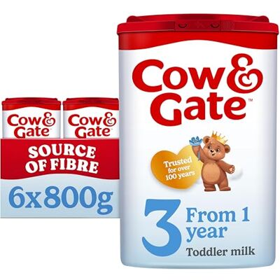 Cow & Gate 3 Toddler Baby Milk Powder Formula, 1-2 Years, 800g (6 Pack) Cow & Gate 3 Toddler Baby Milk Powder Formula, 1-2 Years, 800g (6 Pack)