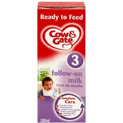 Cow & Gate Cow and Gate Ready To Feed Follow-on Milk From 6 Months 200 Ml (Pack of 15) Cow & Gate Cow and Gate Ready To Feed Follow-on Milk From 6 Months 200 Ml (Pack of 15)