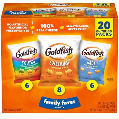 Goldfish Pepperidge Farm Family Faves Variety Pack Box, 20-count Snack Packs Goldfish Pepperidge Farm Family Faves Variety Pack Box, 20-count Snack Packs