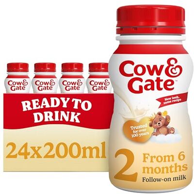 Cow & Gate 2 Follow On Baby Milk Liquid Formula, 6-12 Months, 24x200ml Ready to use baby milk formula liquid Cow & Gate 2 Follow On Baby Milk Liquid Formula, 6-12 Months, 24x200ml Ready to use baby milk formula liquid