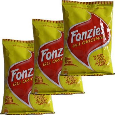 Fonzies 3x Gli Originali 'Corn snack with cheese flavor', 100 grams Fonzies 3x Gli Originali 'Corn snack with cheese flavor', 100 grams