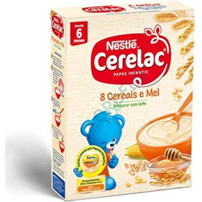 Nestlé Milk Porridge with 8 Cereals and Honey, Country of Origin Portugal, 250g CERELAC 8 Cereais E Mel Nestlé Milk Porridge with 8 Cereals and Honey, Country of Origin Portugal, 250g CERELAC 8 Cereais E Mel