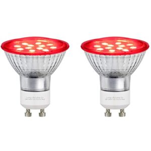 Long Life Lamp Company 3w Red GU10 LED Colour Light Bulb (Pack of 2)