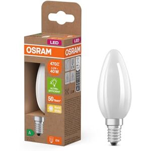 OSRAM LED Superstar Classic B 40 Mini Candle Shape Frosted Glass 2.2W 470LM E14 Warm White Light 2700K EEK A 35mm DM Pack of 6 OSRAM LED Superstar Classic B 40 Mini Candle Shape Frosted Glass 2.2W 470LM E14 Warm White Light 2700K EEK A 35mm DM Pack of 6