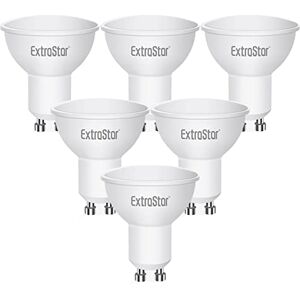 EXTRASTAR GU10 LED Light Bulbs 5W, 35W Equivalent, 400LM, Cool White 6500K Daylight Energy Saving Spotlight Bulb, Beam Angle 120°, No Dimmable, Pack of 6