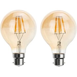 DC VOLTAGE Vintage LED Bayonet Bulb, BC G95 8W B22 Dimmable LED Filament 2700K Warm White Amber Glass 800LM Globe Bulb, Old Fashioned Retro Style Decorative Energy Saving 220V Pack of 2 DC VOLTAGE Vintage LED Bayonet Bulb, BC G95 8W B22 Dimmable LED Filament 2700K Warm White Amber Glass 800LM Globe Bulb, Old Fashioned Retro Style Decorative Energy Saving 220V Pack of 2