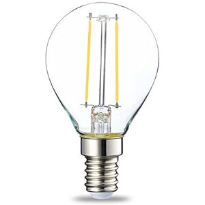 Amazon Basics LED E14 Small Edison Screw Golf Ball P45 Bulb, 2W (Equivalent to 25W), Clear Filament, Non Dimmable, Pack of 6, Warm White Amazon Basics LED E14 Small Edison Screw Golf Ball P45 Bulb, 2W (Equivalent to 25W), Clear Filament, Non Dimmable, Pack of 6, Warm White