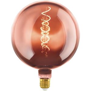 Eglo Dimmable E27 LED Big Size, vintage spiral filament light bulb, extra-large Edison globe lamp for retro lighting, 4 watt, 40 lumen, warm white glow, copper vaporized, 1600k, G200, Ø 8 Eglo Dimmable E27 LED Big Size, vintage spiral filament light bulb, extra-large Edison globe lamp for retro lighting, 4 watt, 40 lumen, warm white glow, copper vaporized, 1600k, G200, Ø 8
