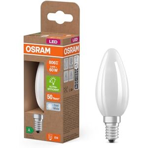 OSRAM Energy Class Mini Classic Candle 3.8 W / 806 lm, EEK A, Cool White Light (4000 K), CRI 80, Lead-Free Frosted Glass, E14 Base, IP20, 35 mm DM, Pack of 6 OSRAM Energy Class Mini Classic Candle 3.8 W / 806 lm, EEK A, Cool White Light (4000 K), CRI 80, Lead-Free Frosted Glass, E14 Base, IP20, 35 mm DM, Pack of 6